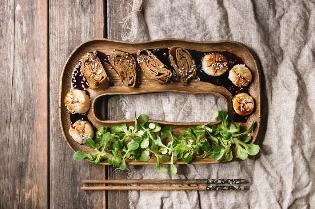 Asian style fried scallops
