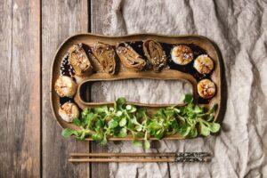 Asian style fried scallops