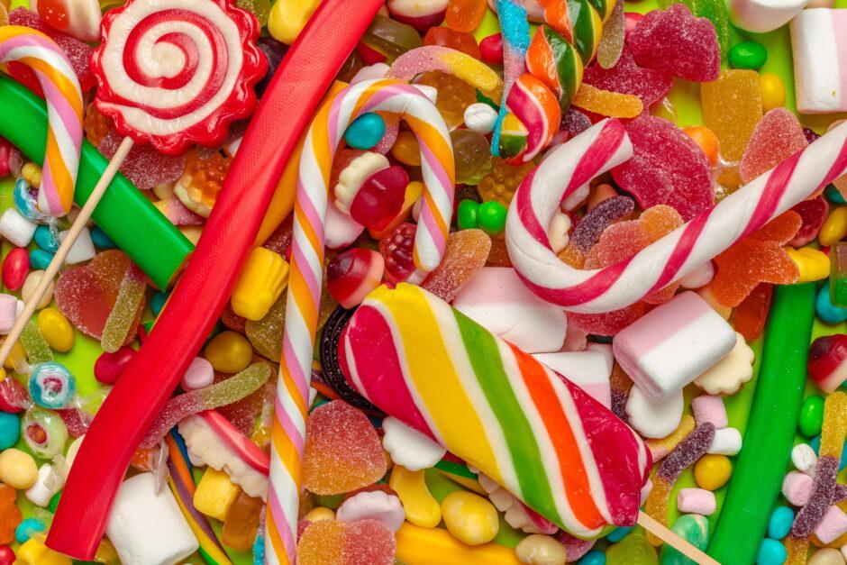 closeup of mixed candies
