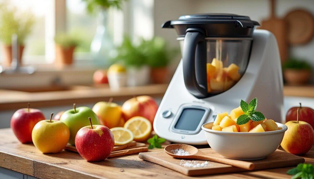 découvrez les étapes simples pour préparer une délicieuse compote de pommes au thermomix. suivez notre recette facile et savourez un dessert maison plein de saveurs !