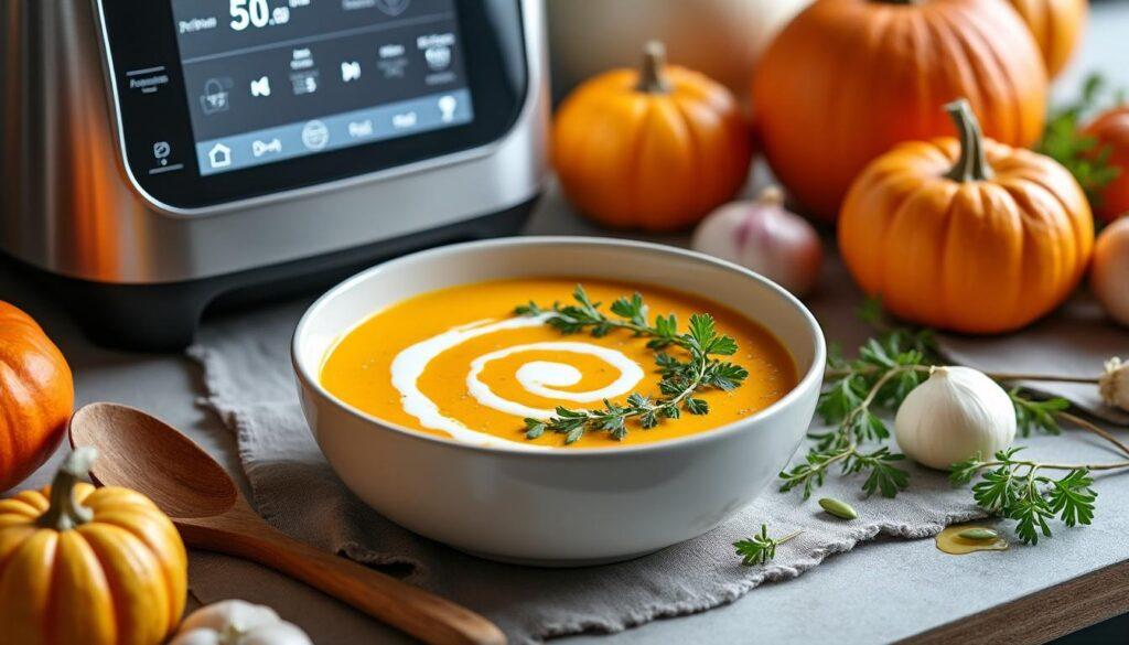 apprenez à préparer un délicieux velouté de potimarron avec votre thermomix. découvrez les astuces et les étapes pour un plat réconfortant et crémeux, parfait pour les soirées d'hiver. suivez notre recette pas à pas et régalez vos invités !