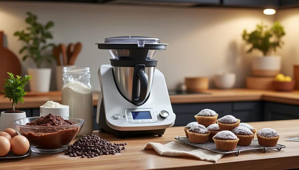 découvrez comment réaliser des muffins au chocolat moelleux et savoureux en un rien de temps grâce à votre thermomix. une recette facile et rapide qui ravira petits et grands gourmands !