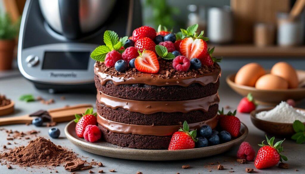 découvrez notre recette facile de gâteau au chocolat au thermomix, un dessert irrésistible qui ravira vos papilles. préparez ce délice en quelques étapes simples et impressionnez vos invités avec une douceur fondante et savoureuse. idéal pour toutes les occasions !