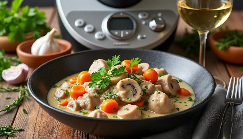 préparez facilement une blanquette de veau onctueuse grâce à votre thermomix. suivez notre recette simple et gourmande pour un plat traditionnel apprécié de tous.