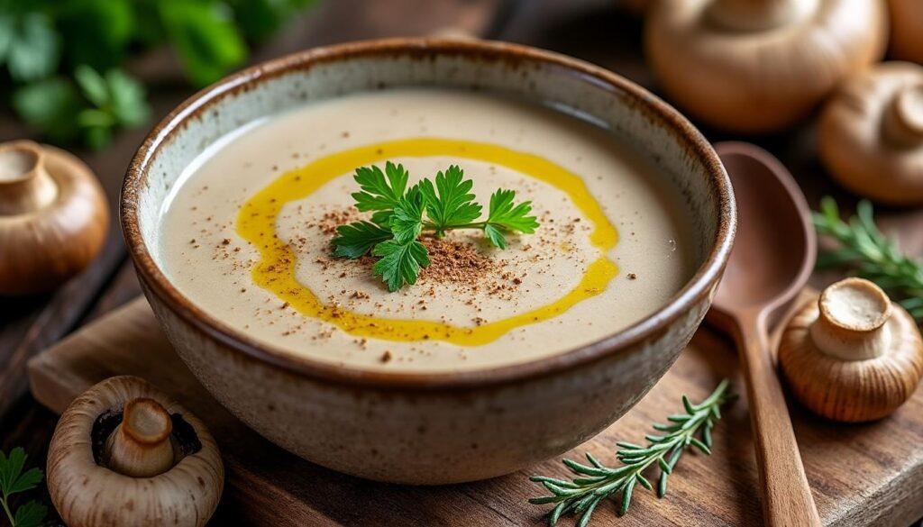 découvrez notre délicieuse recette de crème veloutée aux champignons, réalisée facilement au thermomix. un plat réconfortant et savoureux qui ravira vos papilles et saura émerveiller vos convives !