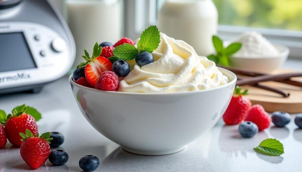 découvrez comment réaliser facilement une chantilly mascarpone légère et onctueuse avec votre thermomix. idéale pour garnir vos desserts, cette recette rapide et savoureuse séduira toute la famille !