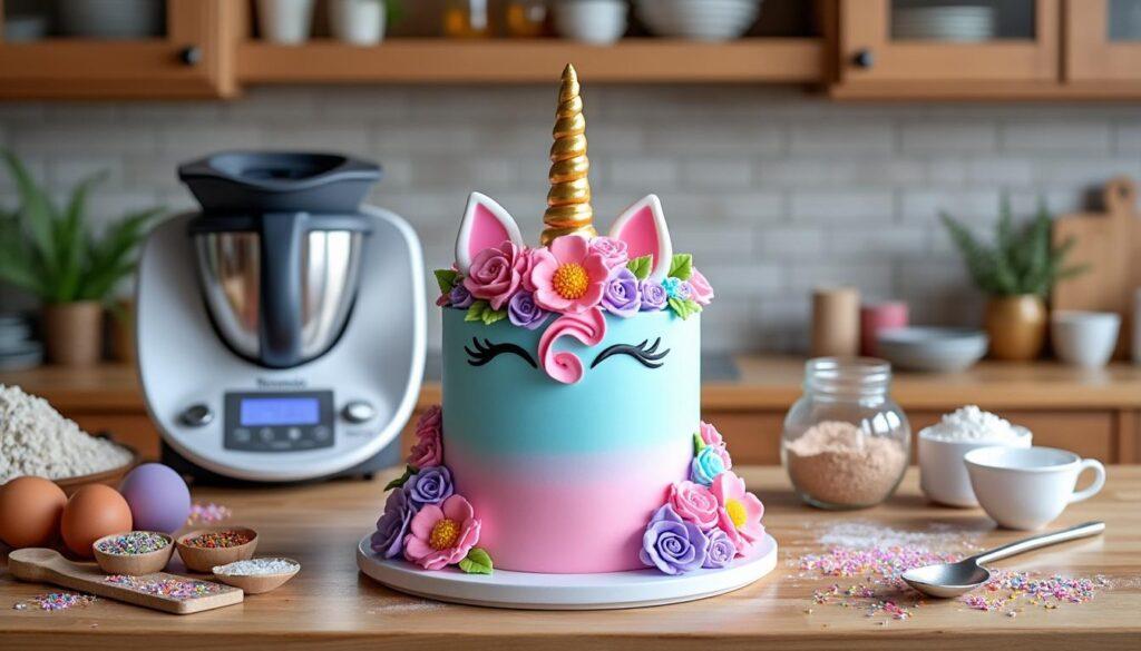 réalisez un gâteau licorne magique et délicieux avec votre thermomix ! suivez notre recette facile et éblouissez vos invités avec ce dessert coloré et gourmand qui sera le point culminant de vos fêtes.