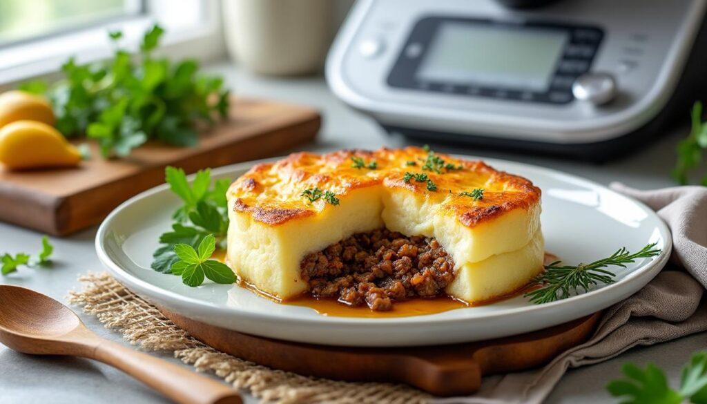 découvrez comment préparer un délicieux hachis parmentier au thermomix. une recette facile et rapide à réaliser, parfaite pour un repas familial savoureux et convivial.