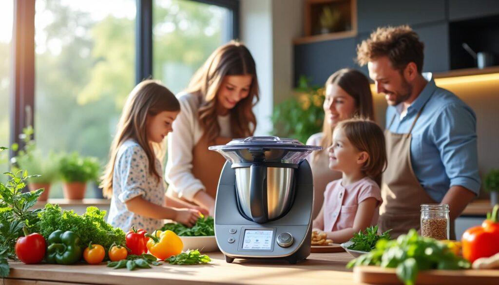 optimisez l'organisation familiale avec le thermomix : batch cooking, menus hebdomadaires, listes de courses et lunch boxes pour gagner du temps au quotidien.
