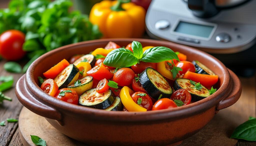 découvrez la recette parfaite de ratatouille au thermomix : facile, rapide et pleine de saveurs. suivez nos étapes pour réussir ce plat traditionnel et savoureux avec votre robot culinaire.
