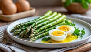 découvrez comment préparer facilement des asperges vertes accompagnées d'œufs mollets grâce à votre thermomix. une recette rapide, savoureuse et idéale pour un repas sain et gourmand.