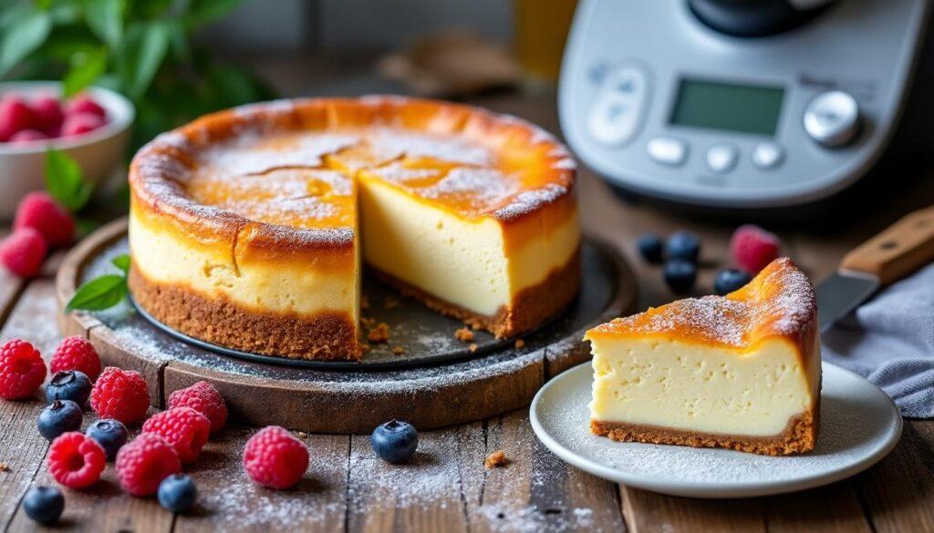 découvrez comment préparer facilement un cheesecake basque onctueux et gourmand grâce à votre thermomix. suivez notre recette pas à pas pour réaliser ce dessert incontournable à la texture crémeuse et à la croûte dorée !