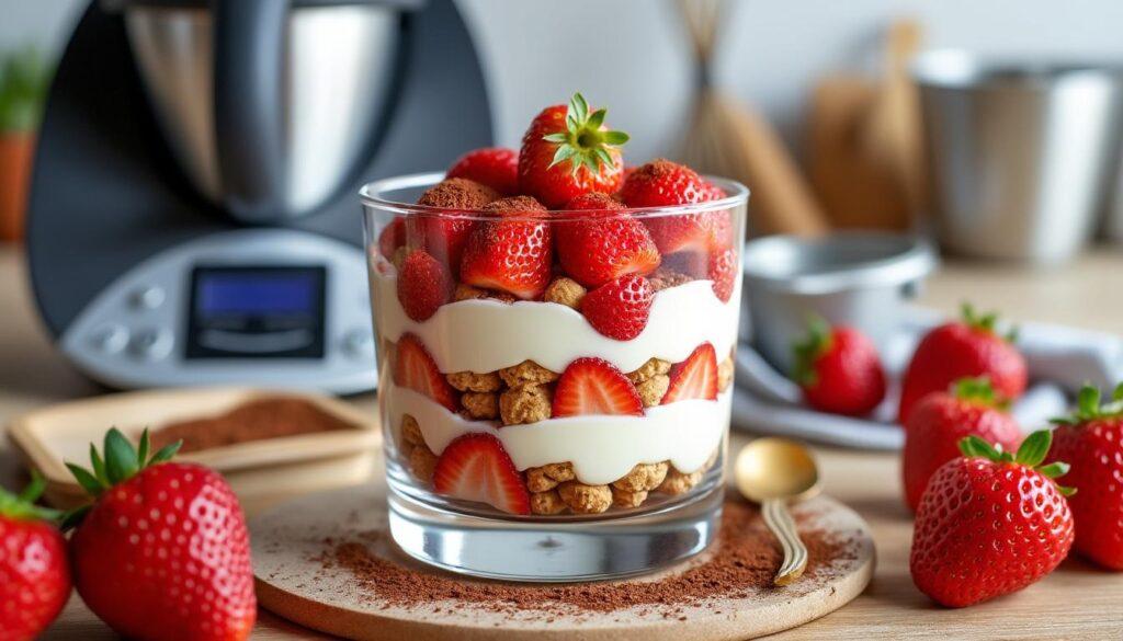 réalisez facilement un délicieux tiramisu à la fraise au thermomix grâce à notre recette simple, rapide et gourmande. parfait pour un dessert frais et convivial !