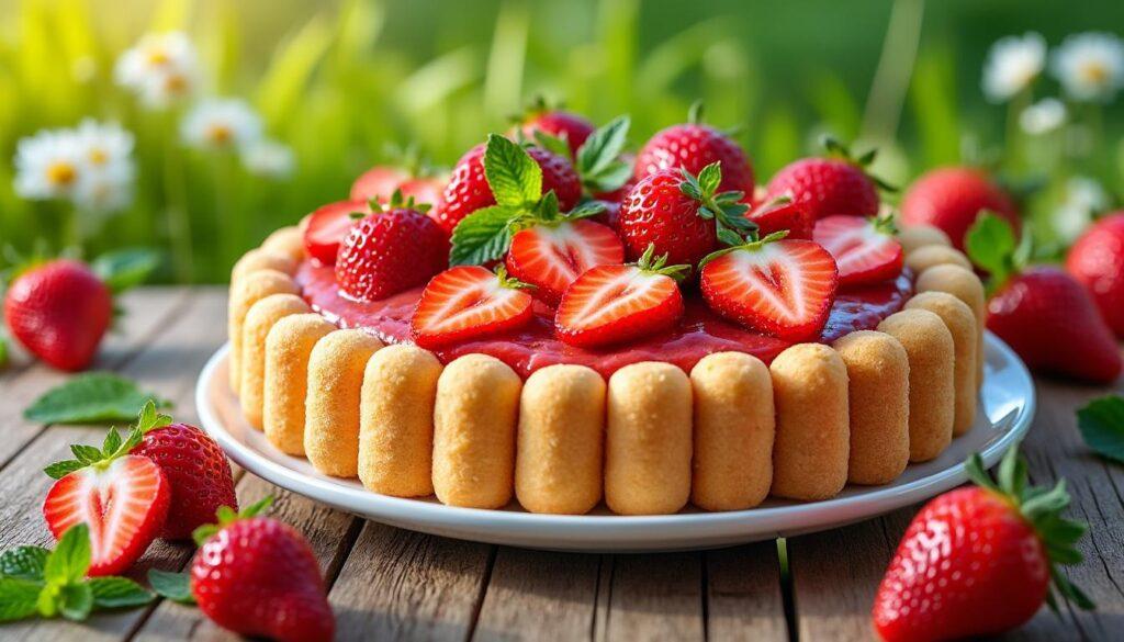 découvrez comment préparer facilement une délicieuse charlotte aux fraises au thermomix, le dessert parfait pour égayer vos repas estivaux et régaler vos proches avec une douceur fraîche et fruitée.