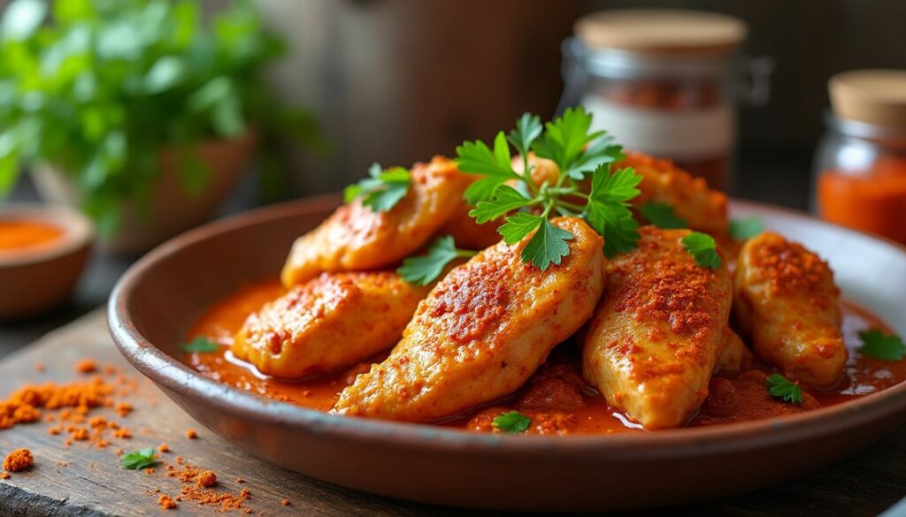 Découvrez la délicieuse recette de poulet à la sauce crémeuse au paprika apprenez à préparer un poulet tendre nappé d'une sauce crémeuse au paprika, une recette savoureuse et facile à réaliser pour régaler toute la famille.