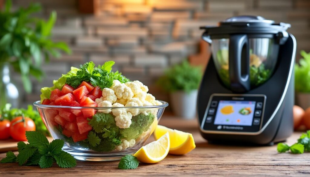 Découvrez la recette du taboulé au chou-fleur au Thermomix apprenez à préparer un délicieux taboulé au chou-fleur facile et rapide avec votre thermomix. une recette saine et rafraîchissante parfaite pour toutes les occasions.