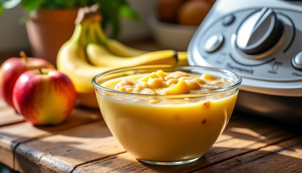 Découvrez la recette facile de compote pomme-banane au Thermomix apprenez à préparer une délicieuse compote pomme-banane facilement avec votre thermomix grâce à notre recette simple et rapide.