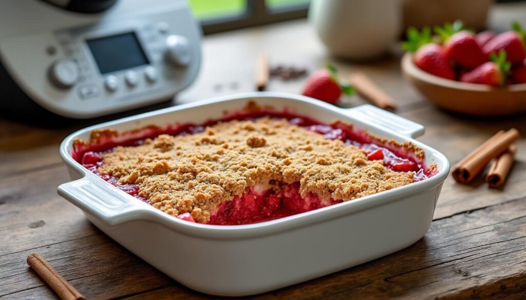 Crumble fraise-rhubarbe au Thermomix : une recette facile et gourmande découvrez notre recette facile et gourmande de crumble fraise-rhubarbe au thermomix, idéale pour un dessert fruité et rapide à préparer.