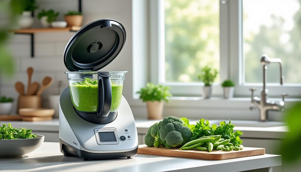 apprenez à préparer une délicieuse purée de légumes verts au thermomix, simple et rapide pour un repas sain et savoureux.