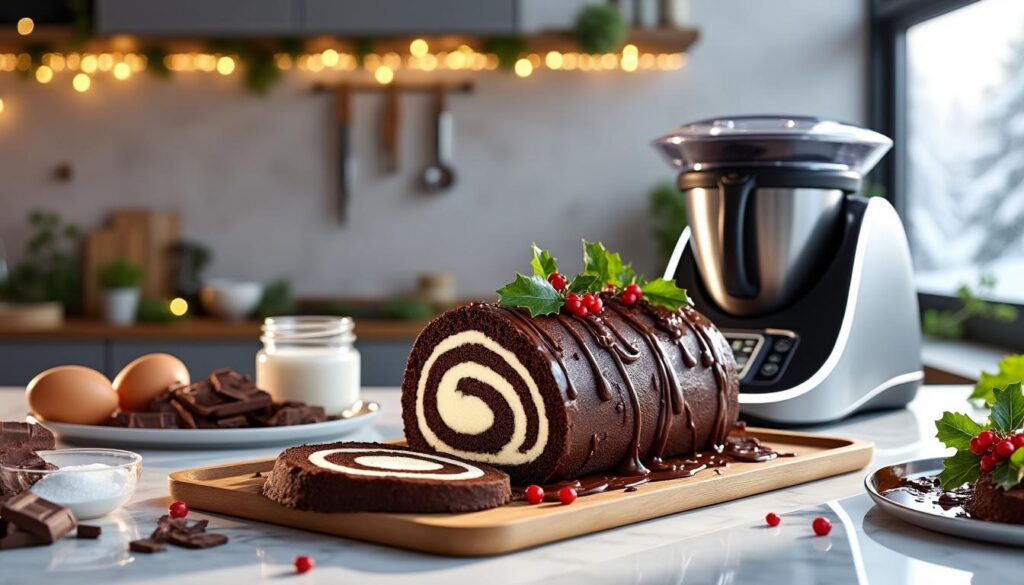Préparez une bûche de Noël trois chocolats avec le Thermomix en 2025 découvrez comment préparer une délicieuse bûche de noël trois chocolats en 2025 avec votre thermomix, pour un dessert festif et gourmand qui ravira tous vos invités.